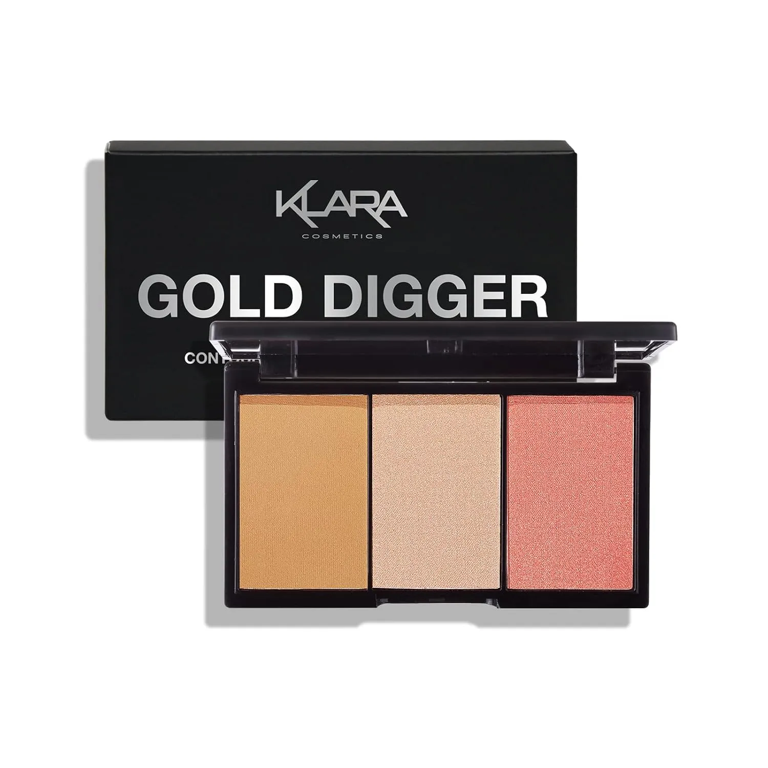 Klara Cosmetics Gold Digger Contour Bronze Blush Highlight Long Lasting Full 100% Color Pigment All In One Palette