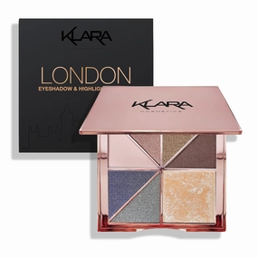 Klara Cosmetics Fashion Victim London Eyeshadow Highlight Palette Shimmer Matte Metallic Shine Waterproof 100% Colour Pigment