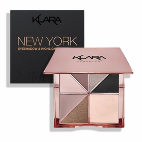 Klara Cosmetics New York Eyeshadow Highlight Palette Rosegold Shimmer Glitter Sparkle Luxury Versatile Crease-free easy-blend Long Lasting Full 100% Color Pigment, New York, 1 count