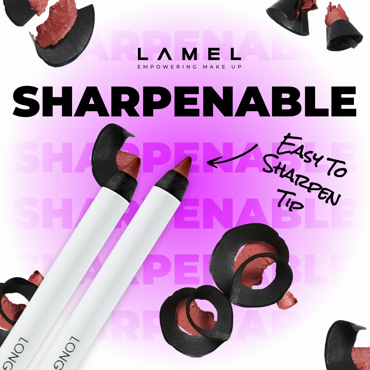 Lamel Matte Gel Lip Liner Pencil | Weightless & CreamyTexture - Sharpenable - Longwear & Waterproof - High Pigmented & Flawless Finish - Cruelty-free & Paraben-Free, 401, 1,7g/0.05oz. (Coral)