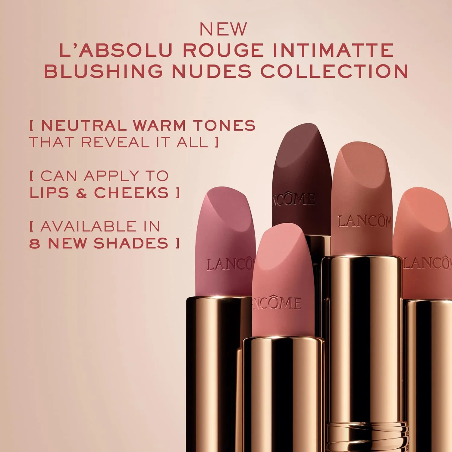 Lancôme L'Absolu Rouge Intimatte Hydrating Matte Lipstick - Buildable & Lightweight Formula with a Soft Matte Finish - Up To 12HR Comfort