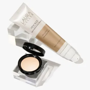 LAURA GELLER NEW YORK All Time Glow Set: Spackle Super-Size Face Makeup Primer, Champagne Glow and Baked Natural Highlighter, French Vanilla