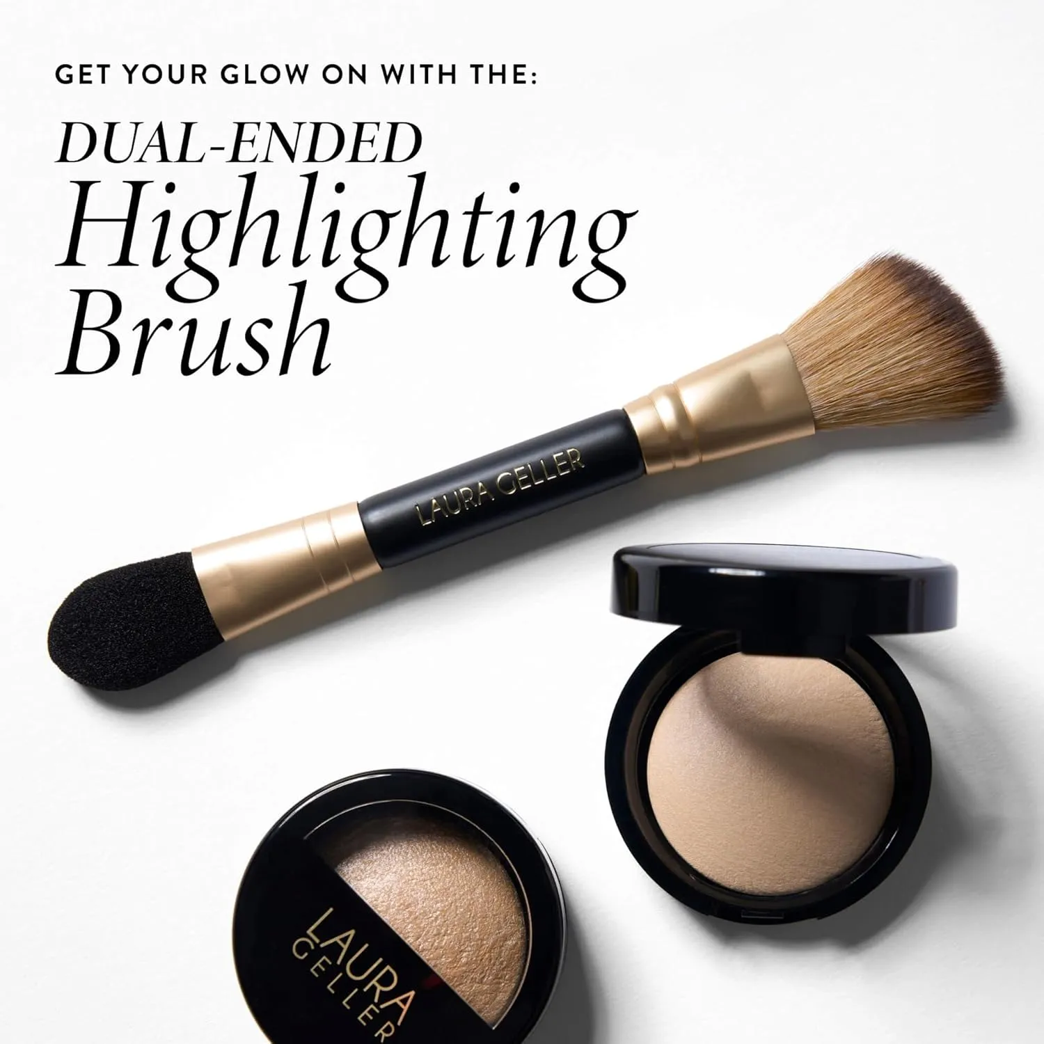 LAURA GELLER NEW YORK Baked Marbleized Highlighter, Prosecco - Radiance Enhancing Makeup - Powder Highlighter Face Makeup