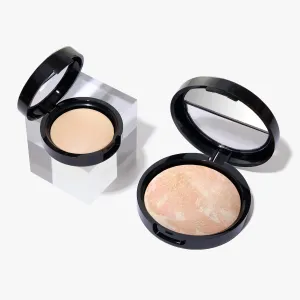 LAURA GELLER NEW YORK Glow Getter Kit (2 Piece) - Baked Balance-n-Glow Illuminating Powder Foundation, Porcelain and Baked Natural Glow Highlighter, French Vanilla