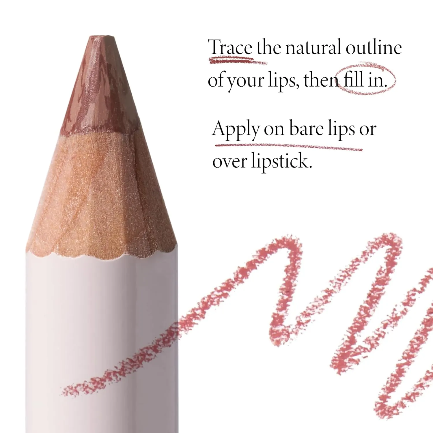 LAURA GELLER NEW YORK Marble Lips Multidimensional Liner, Nouveau Neutral - Marbleized Smooth Glide Sharpenable Lip Liner for Fuller Lips