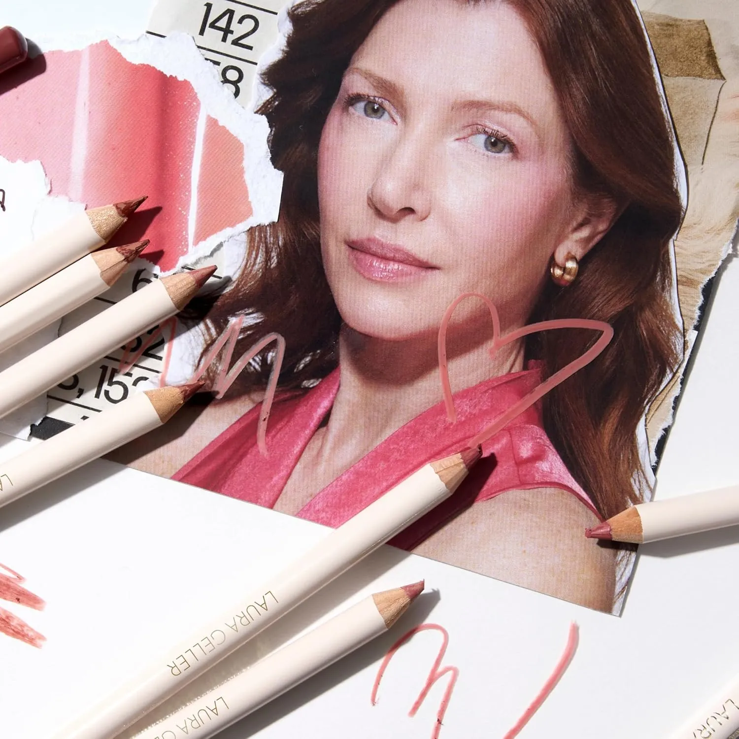 LAURA GELLER NEW YORK Marble Lips Multidimensional Liner, Nouveau Neutral - Marbleized Smooth Glide Sharpenable Lip Liner for Fuller Lips