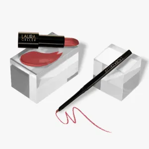 LAURA GELLER NEW YORK Modern Classic Duo - Mauve Majesty Lipstick   Major Mauve Lip Liner - Ultra-Rich Color - Luxurious and Lightweight - Cream Finish