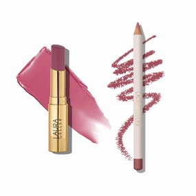 LAURA GELLER Lip Color & Liner Lip Kit | Jelly Balm Hydrating Tinted Lip Balm, Jammin   Marble Lips Multidimensional Liner, Romantic Rose