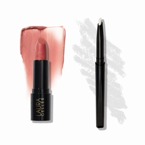 LAURA GELLER NEW YORK Italian Marble Sheer Lipstick, Dolce   Modern Classic Invisible Color Locking Lip Liner, Clear