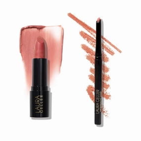 LAURA GELLER NEW YORK Italian Marble Sheer Lipstick, Dolce   Modern Classic Lip Liner, Nice Neutral