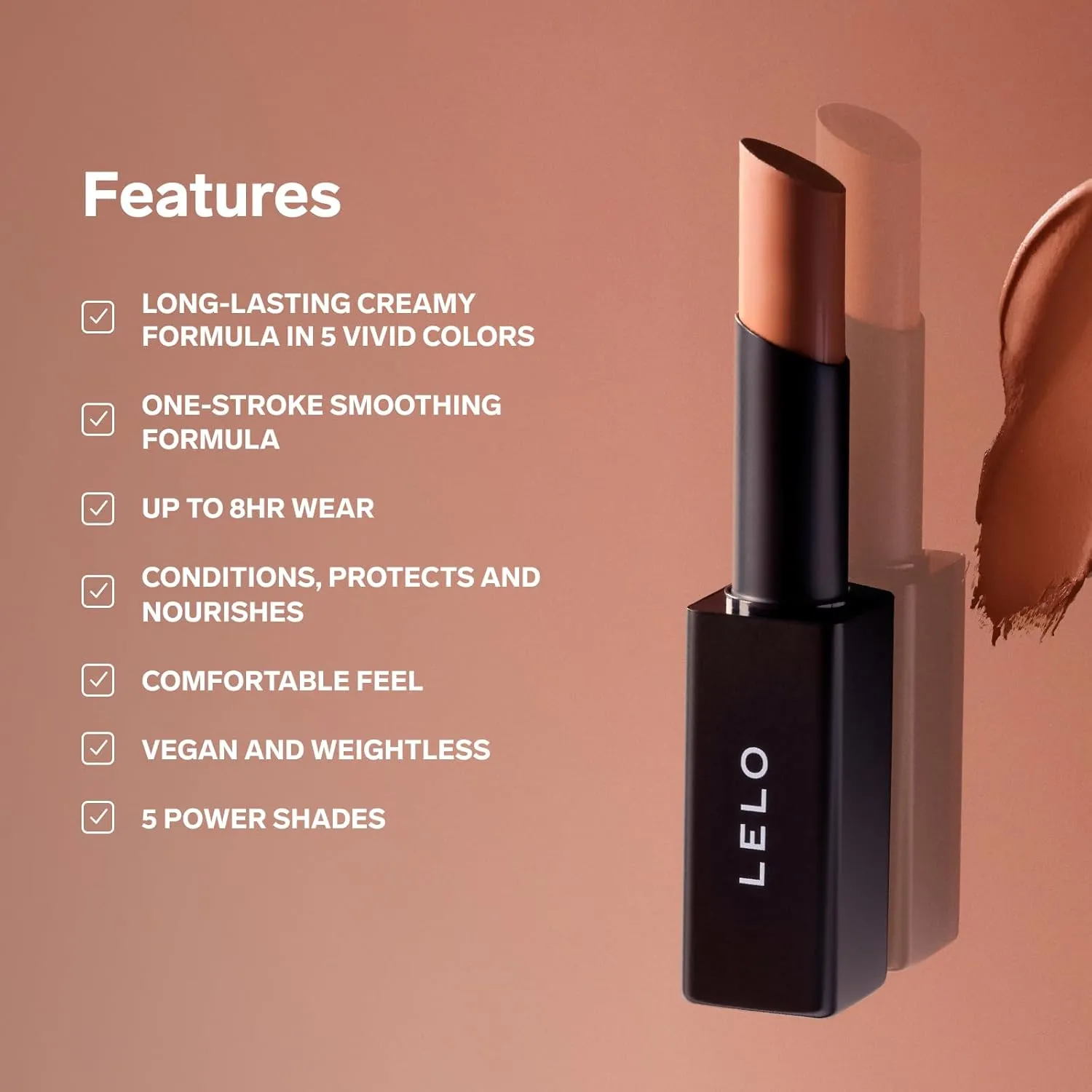 LELO MAKEUP - STYLO Creamy Matte Lipstick - Long Lasting, 01 NOTORIOUS