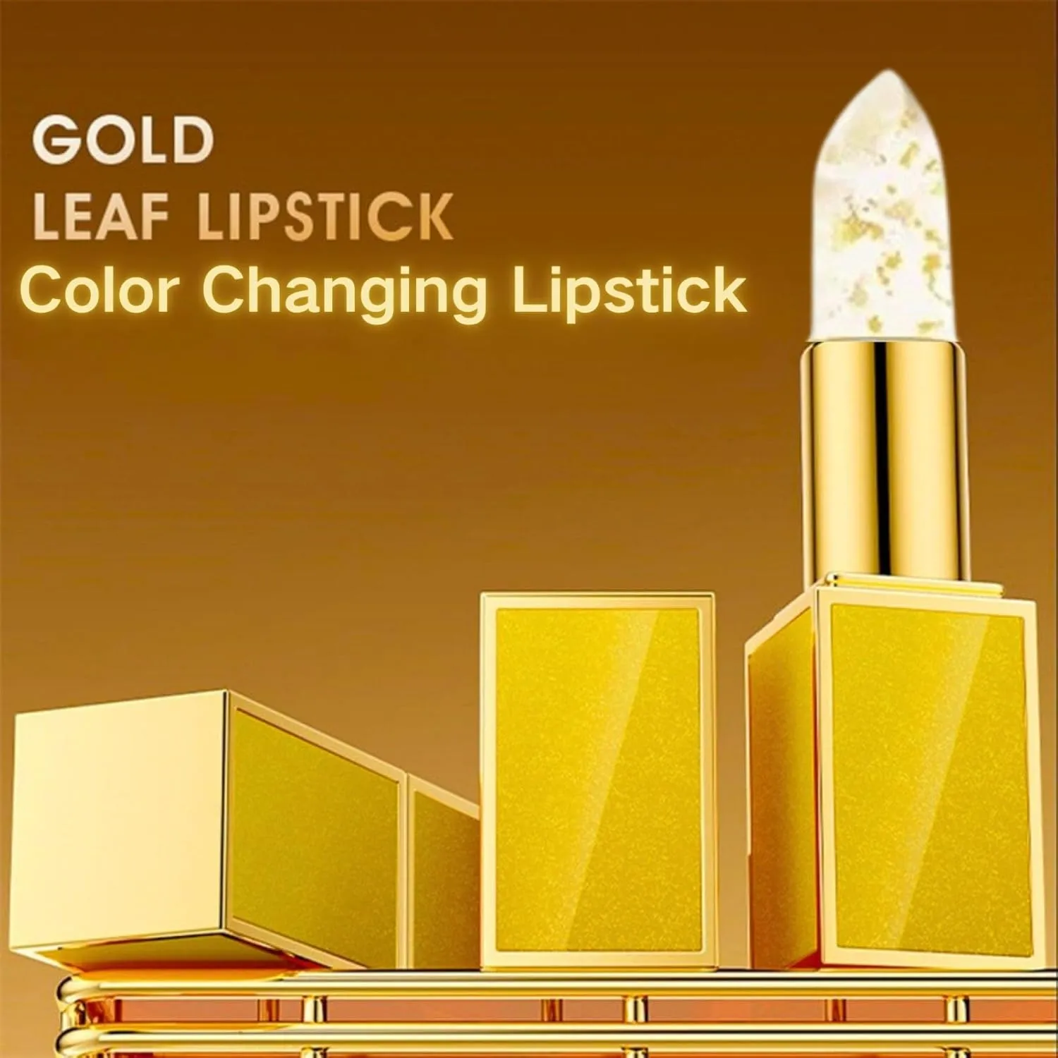 Levora Color Changing Lipstick, Mood Lipstick Color Changing Long Lasting, Gold Mood Ph Lipsticks, Transfer-Proof, Deep Nourishment Long Lasting 24H Lip Balm (1PCS)