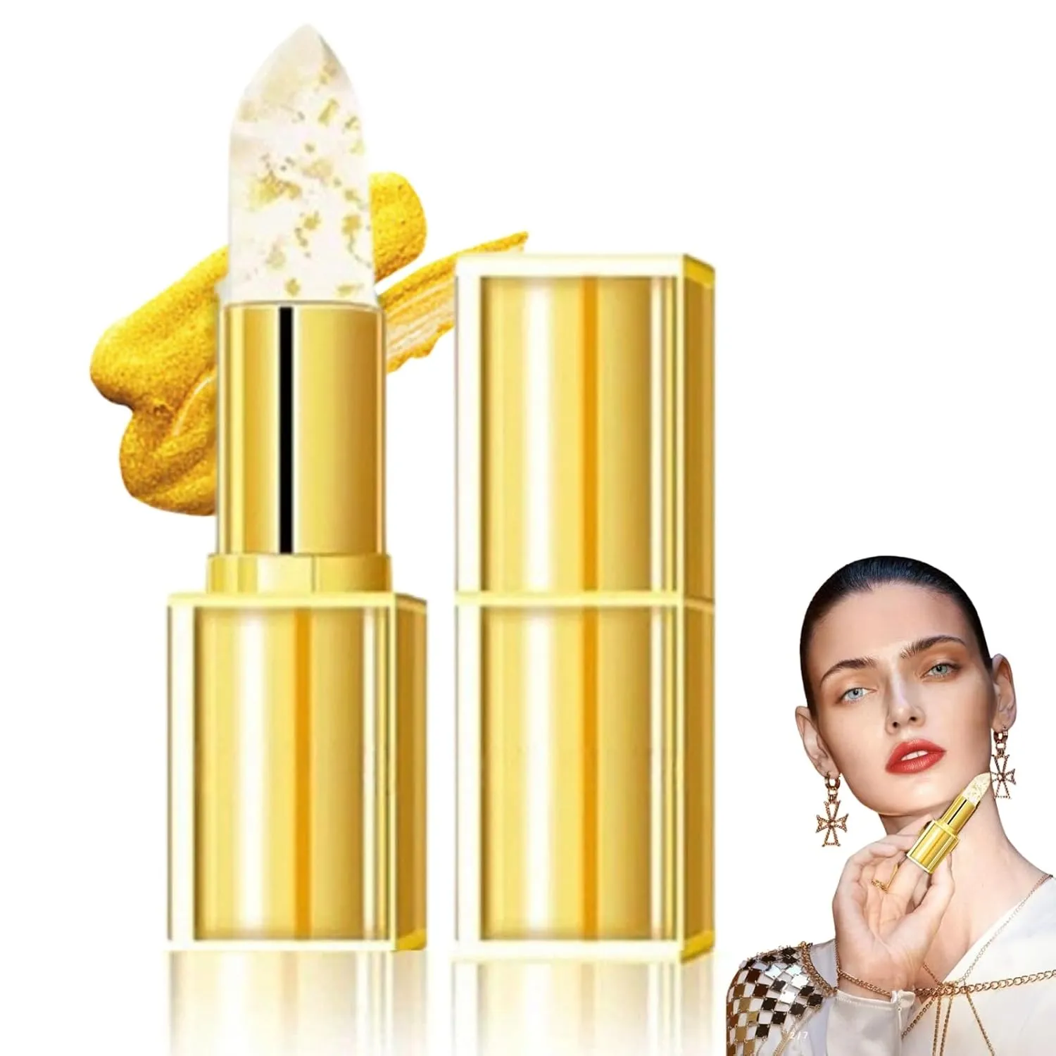 Levora Color Changing Lipstick, Mood Lipstick Color Changing Long Lasting, Gold Mood Ph Lipsticks, Transfer-Proof, Deep Nourishment Long Lasting 24H Lip Balm (1PCS)