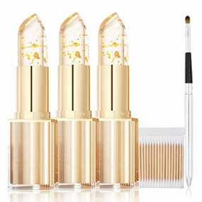 Levora Color Changing Lipstick,Bymolia Color Changing Lipstick Gold Foil, Long Lasting 24 Hours,Moisturizing Glossy Shine Lip Gloss (3pc)