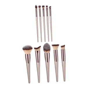 LIFKOME 10Pcs Professional Makeup Brush Cosmetic Brush Kit for Foundation Blush Eyeshadow Application No Shedding Easy to Clean for Beauty Enthusiasts