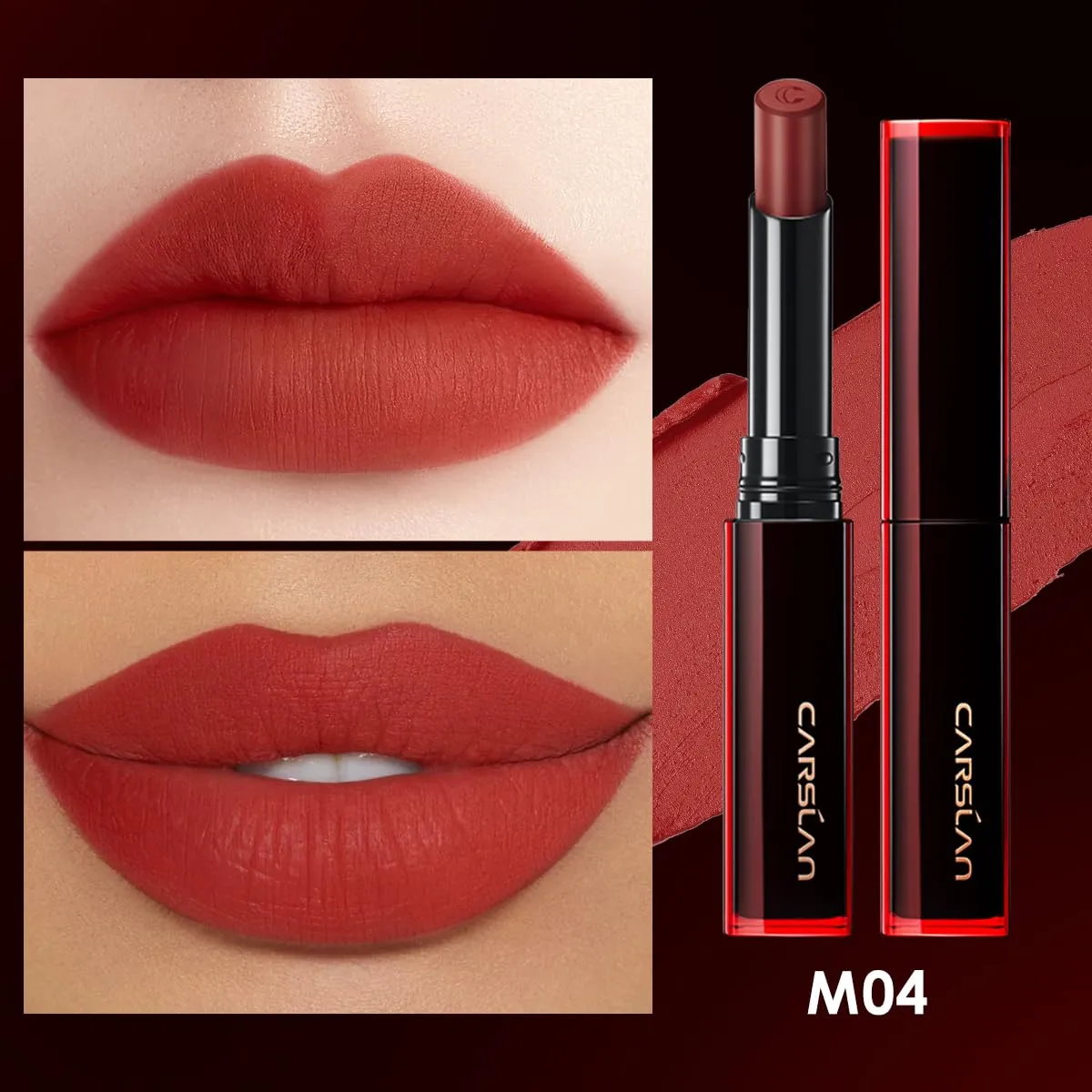 Light Cream Longwear Lipstick, 12H Longlasting Matte Lipstick, High Impact Lip color with Moisturizing Formula with Vitamin E, M04, 0.06 Oz