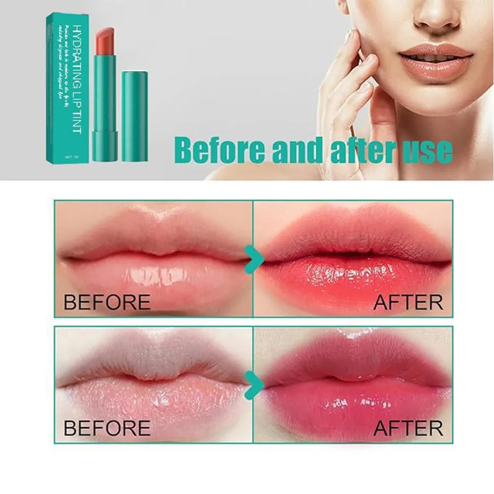 Lip Tint Hydrating, Thrives Sheer Strength Hydrating Lipstick, Natural Ingredients Powerful Moisturizing Lipstick, Strong Watery Tinted Lip Balm, Non-Sticky Cup Long-Lasting Lipgloss (A D)