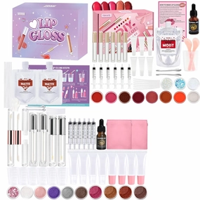 Lip Gloss Making Kit, Lipgloss Making Kit for Women, Beginner, Girls, Moisturizing Matte & Moist Lipgloss Base, Double-Ended Tubes, Jojoba Oil, Tween Girls Trendy Stuff