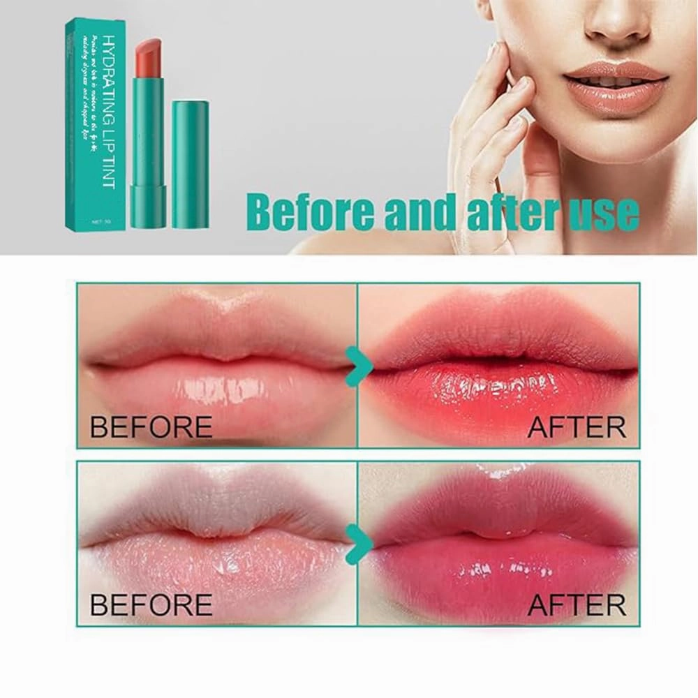Lip Tint Hydrating, Thrives Sheer Strength Hydrating Lipstick, Natural Ingredients Powerful Moisturizing Lipstick, Strong Watery Tinted Lip Balm, Non-Sticky Cup Long-Lasting Lipgloss (B C)