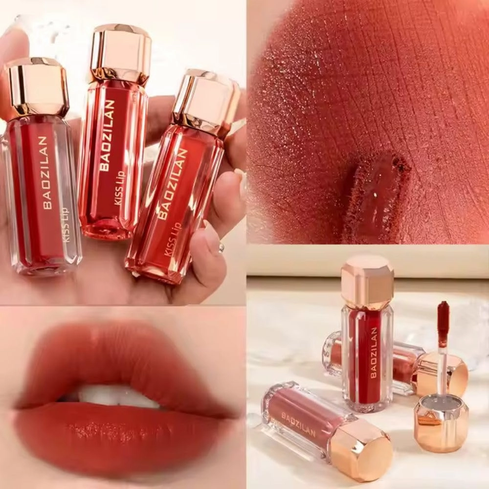 lipgloss Velvet Lip Glaze Vegan Silky Soft Plump Fruit Matte Lip Gloss (cinnamon peach, M)