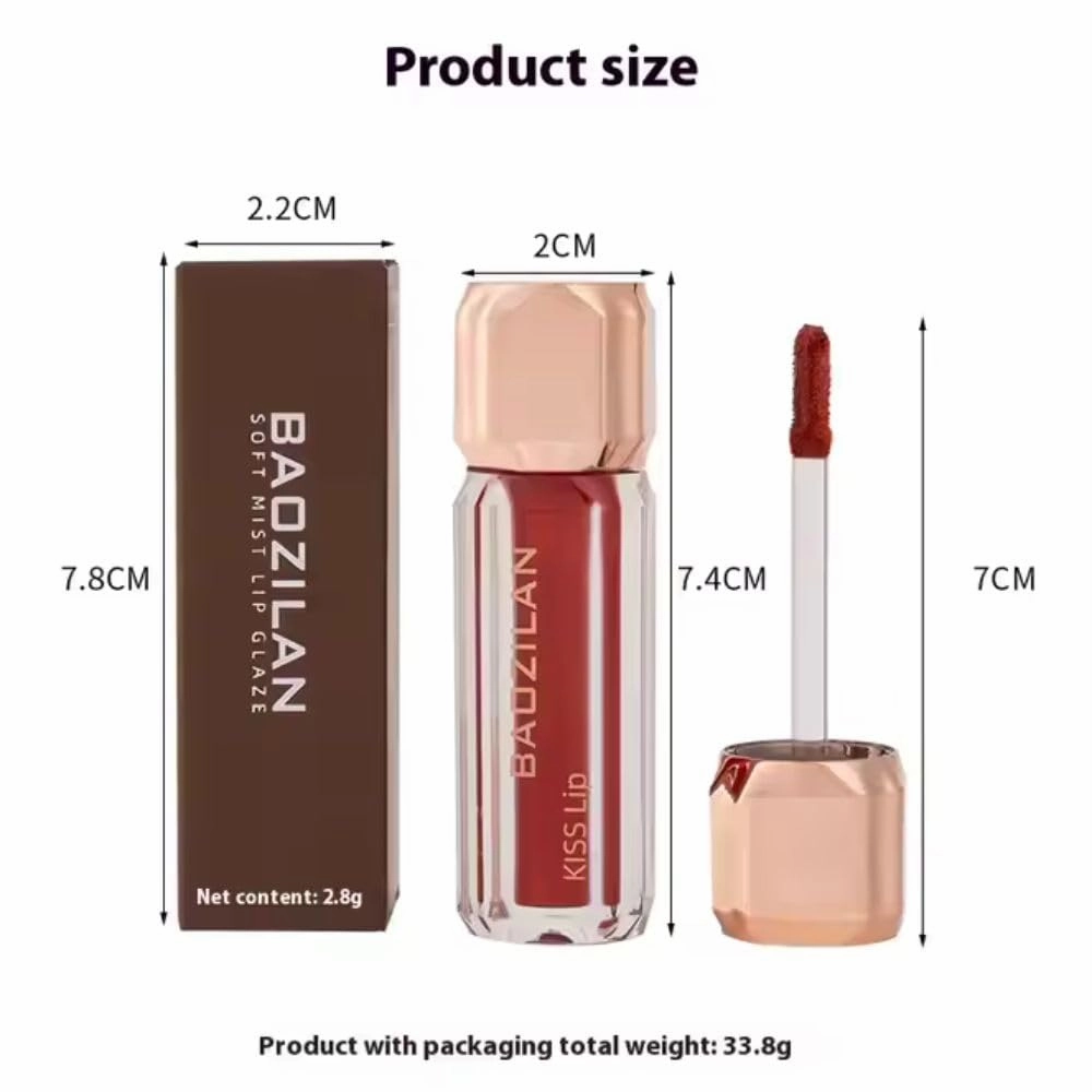 lipgloss Velvet Lip Glaze Vegan Silky Soft Plump Fruit Matte Lip Gloss (cinnamon peach, M)