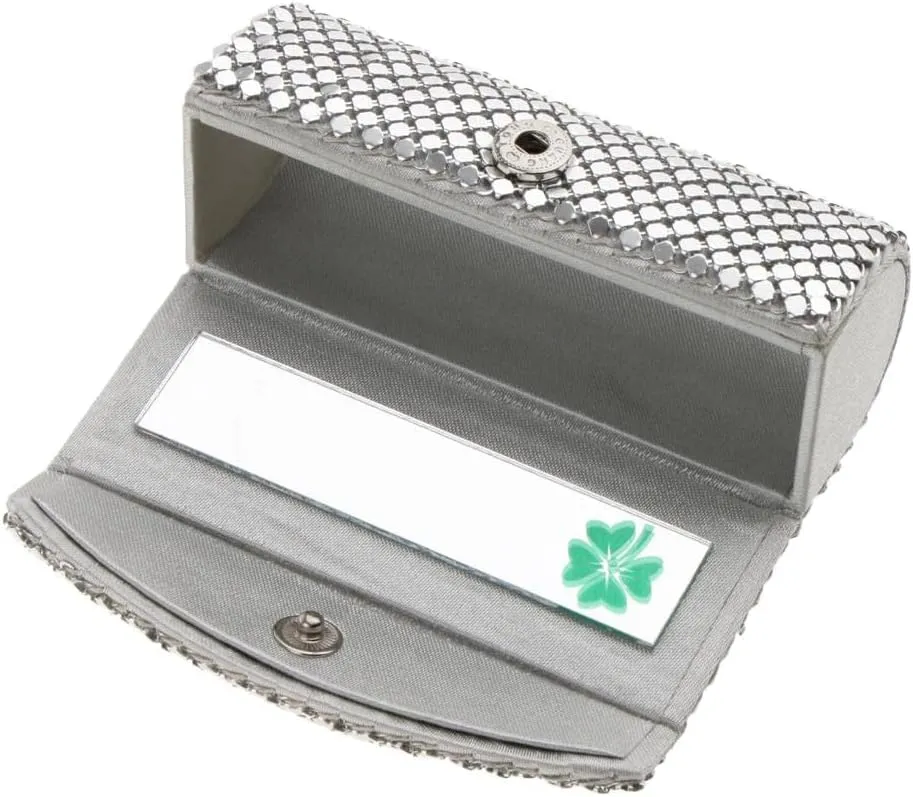 Lipstick Case Holder Organizer Bag Purse Lipgloss Storage W/Mirror, Silver