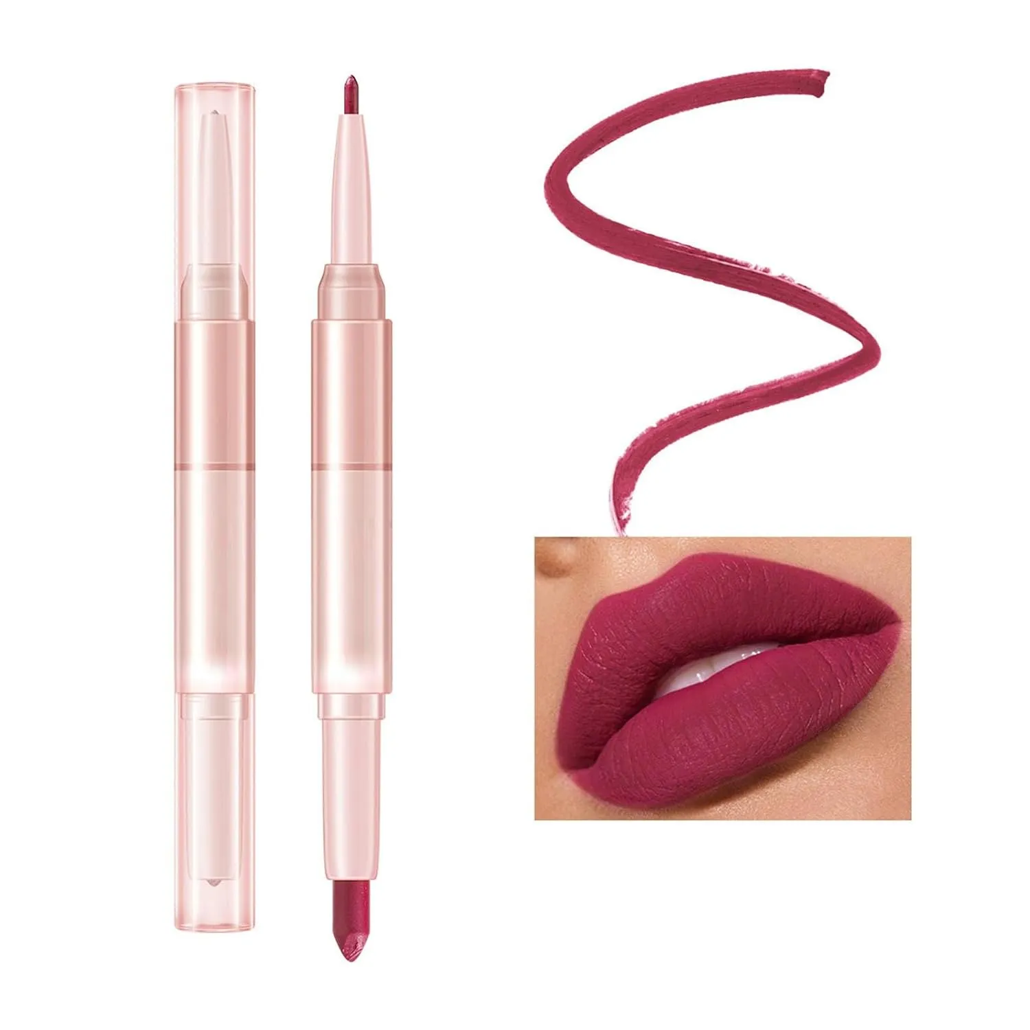 Lipstick For Women Makeup Setting Liquid Lip Multi Color Mouth Red Lipstick Non Fading Double Head Lipstick Lipliner For Girl Or Women Bronze