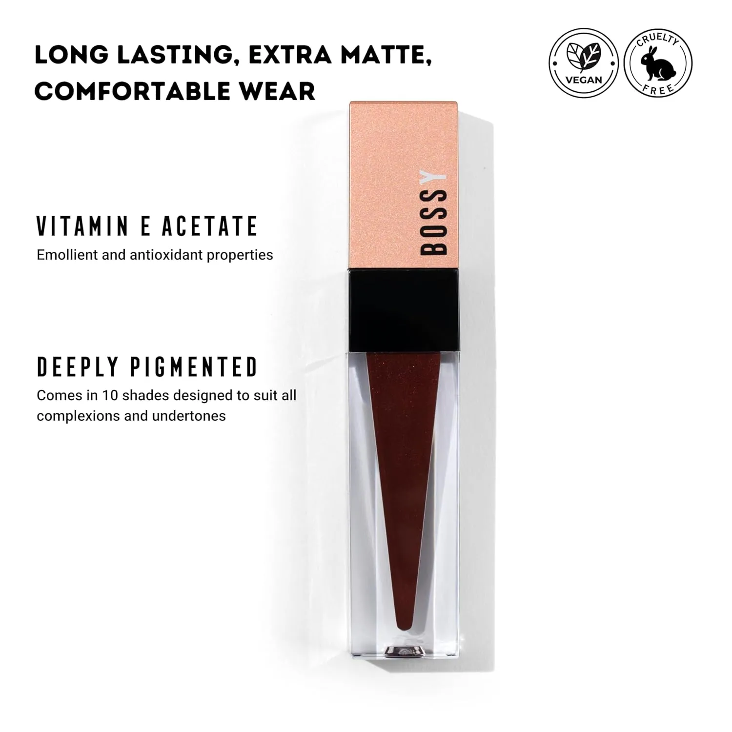 Liquid Lipstick for Women, Long Lasting All Day Wear, Matte, Vegan & Cruelty-Free, Hydrating, Healthy & Full Lips, Paraben Free, Oprah's Favorite Things 2023 (HUSTLE - BROWN COLOR)