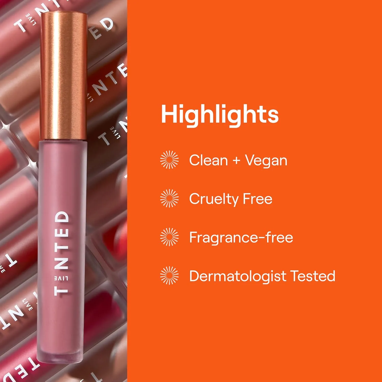 Live Tinted Huelip Liquid Lip Crème - Weightless, Long-Lasting Liquid Lip with Hyaluronic Acid and Jojoba Oil For a Soft, Comfortable, Moisturized Finish - 0.09 fl oz - Bright Orange Red