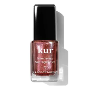 LONDONTOWN Shimmer Nail Highlighter - Multi-Dimensional Iridescent Finish Nail Polish Treatment, Vegan Cruelty Free, Shimmery Copper Rose Gold, Molten - .40fl oz