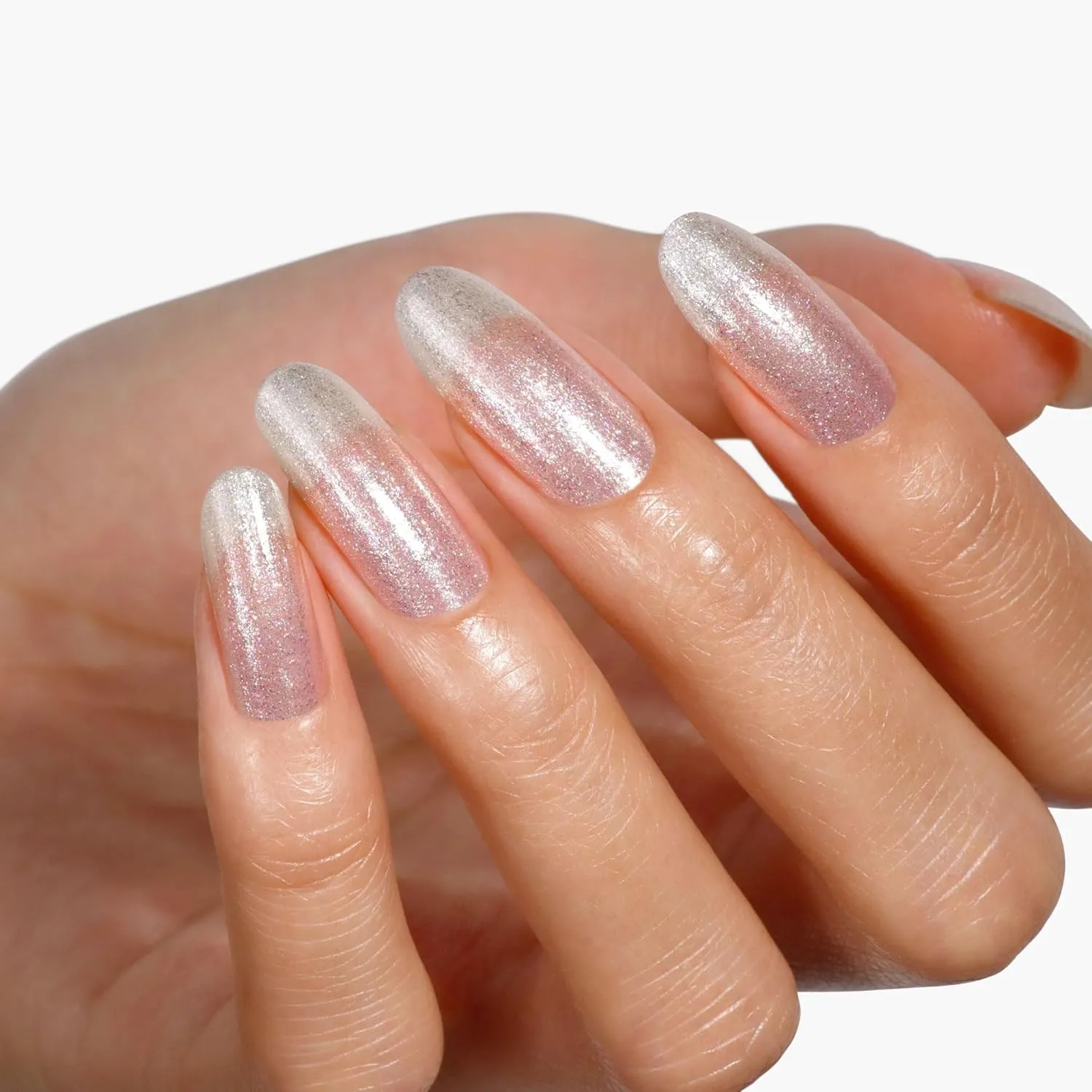 LONDONTOWN Shimmer Nail Highlighter - Multi-Dimensional Iridescent Finish Nail Polish Treatment, Vegan Cruelty Free, Soft Shimmery Multi-Tonal White, Mirror Ball - .40fl oz