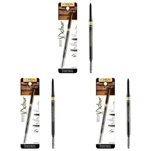 L’Oréal Paris Makeup Brow Stylist Definer Waterproof Eyebrow Pencil, Ultra-Fine Mechanical & Retractable Brow Pencil, Draws Tiny Brow Hairs & Fills in Sparse Areas & Gaps, Dark Brunette, 0.003 oz.