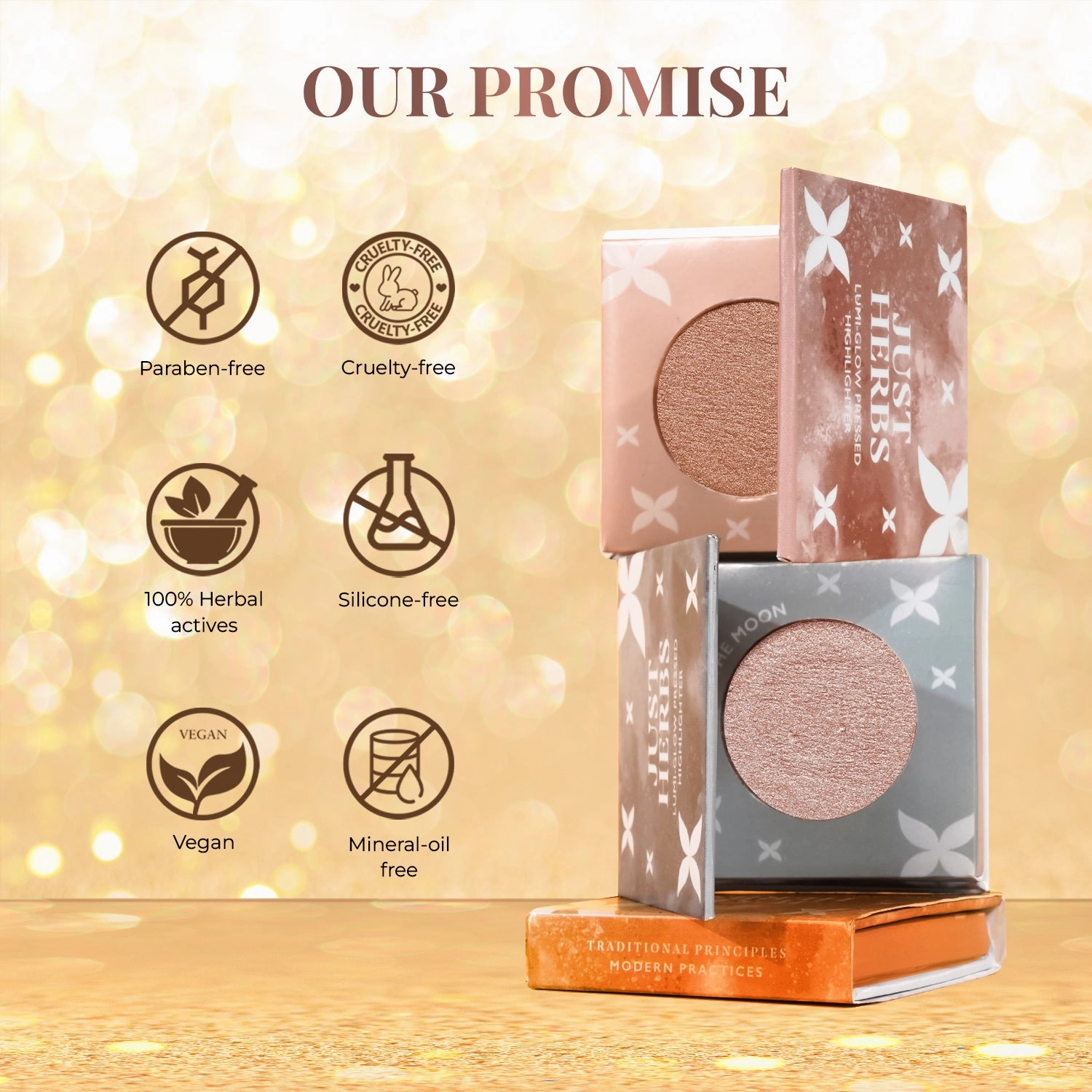 Lumi-glow Pressed Highlighter with Shea Butter and Amla - The Moon