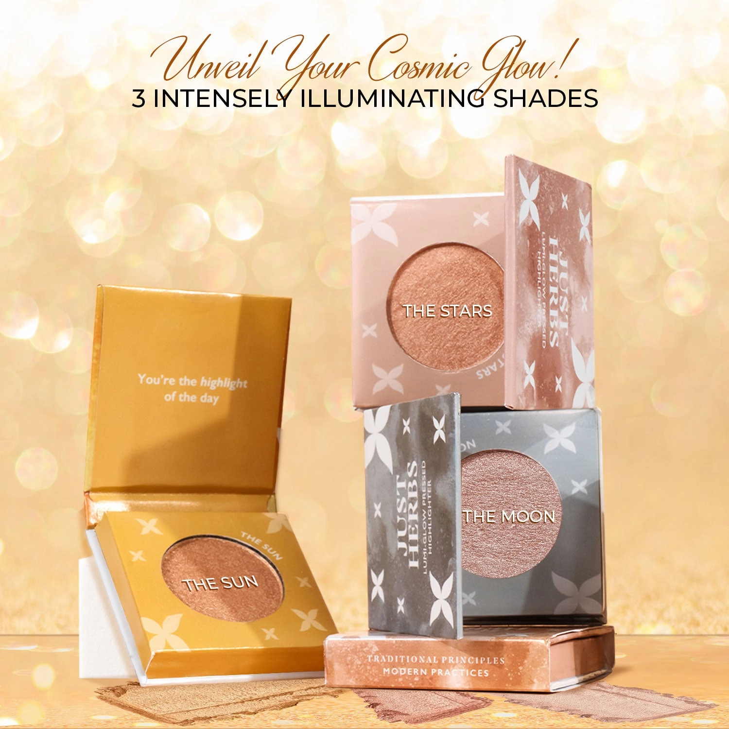 Lumi-glow Pressed Highlighter with Shea Butter and Amla - The Moon