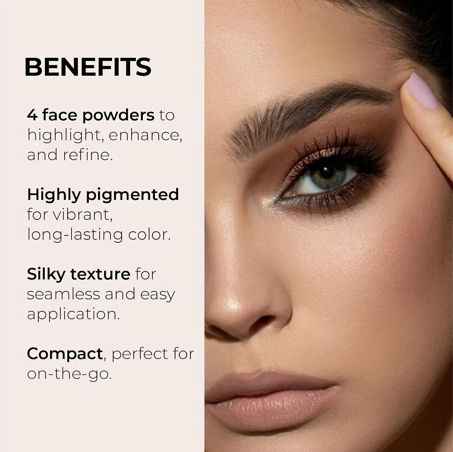 LUMINESS Complete Makeup Kit - Includes Face Palette, Airbrush Foundation, Primer and Brush - Silky, Long-Wearing, Easy to Blend, Perfect Makeup for Older Women, 4-PC Make Up Set (03 - Light Medium)