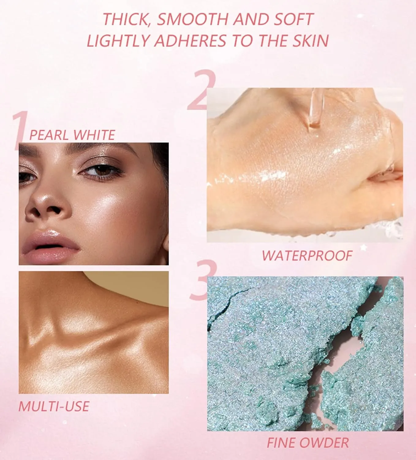 MAEPEOR Face Highlighter Palette 8 Colors Shimmer Glitter Pearl Highlighter Powder Sparkly Diamond Highlighting Palette for Face Cheek (04 Ginger Color)