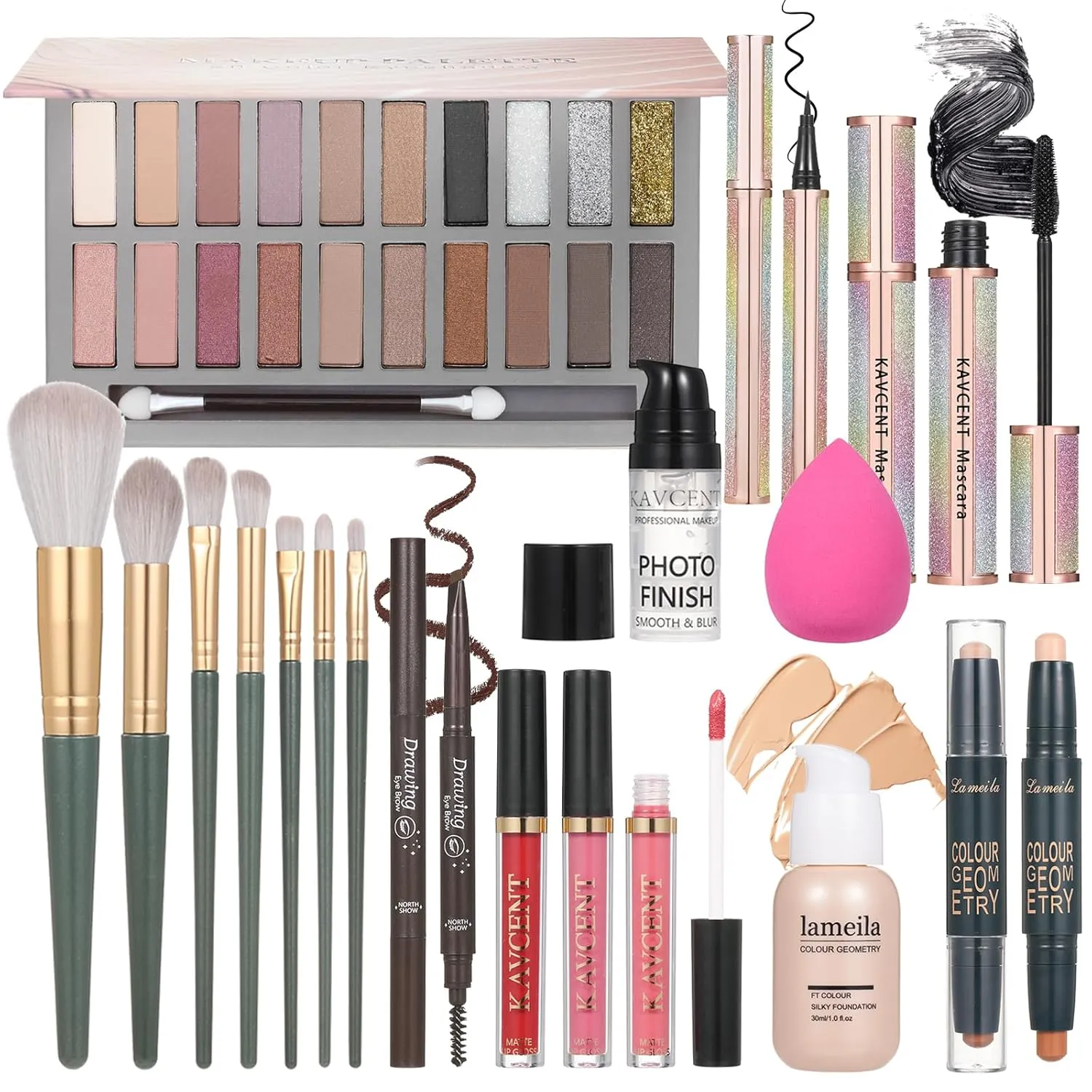 Makeup Kits Makeup Set for Teens Women Full Kit Makeup Kit for Women 20 Color Eyeshadow Palette Foundation Face Primer Lipgloss Mascara Eyeliner Makeup Brushes Gift Make up Kit