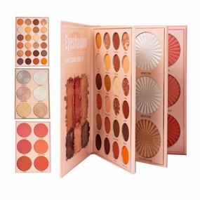 Makeup Book Palette, Wterproof Long Lasting High Pigment Eyeshadow Palette, 82 Color Eyeshadow Palette, Palette 1x3 - Eye Shadow & Highlighter & Blush, Make up Pallets for Women (1set)