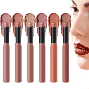 Matte Lipstick - Tube Lipsticks With 6 Colors | Hydrating Satin Lipstick | Matte Nude | Waterproof High Pigmented Lip Stick Makeup For Women Girls Friends Family