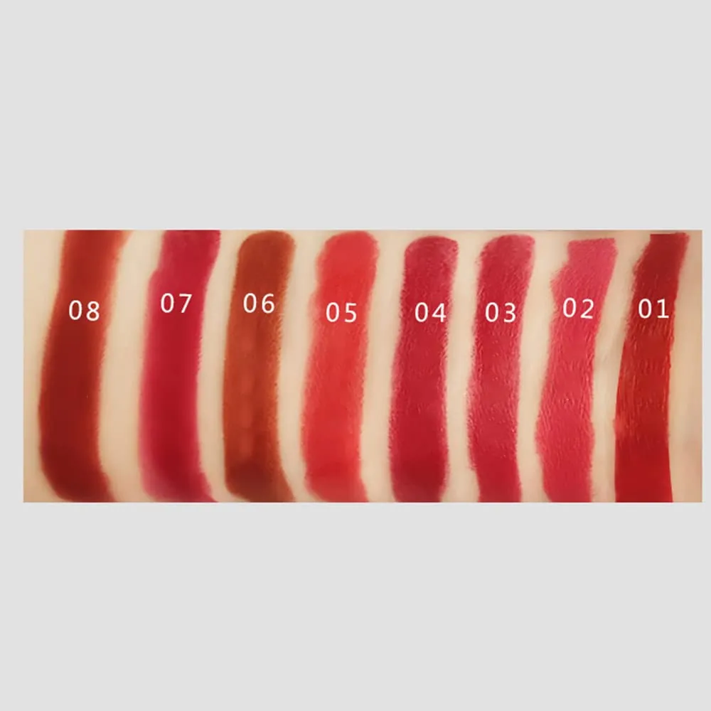 Matte Liquid Lipstick, Ladies Matte Liquid Lipstick Long Lasting Waterproof Velvet 8 Colors Red Lipstick Lip Gloss Set Pigmented Lip Makeup for Girls and Women Gift (04#)