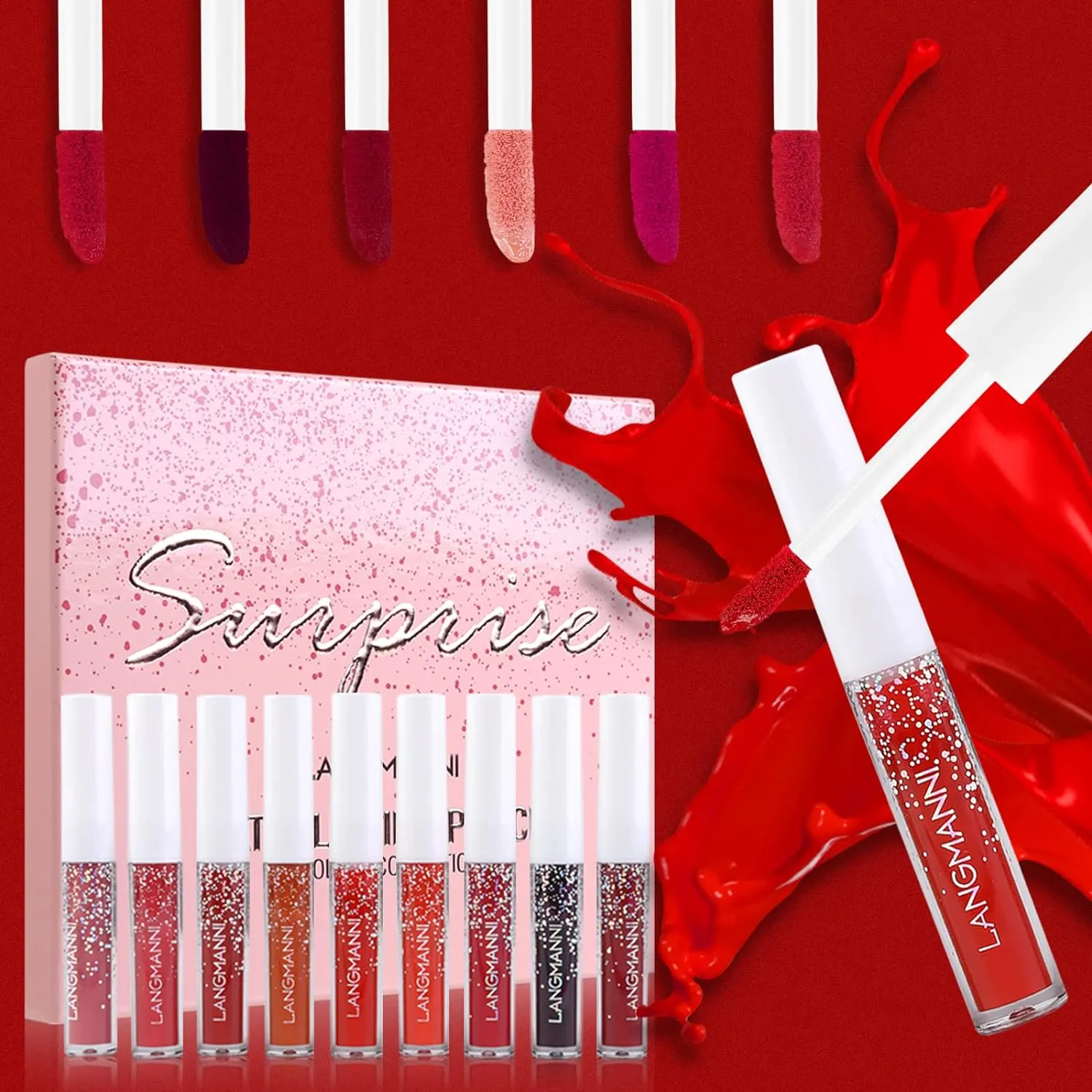 Matte Liquid Lipstick Set 24 Colors Shining Lip Gloss Set Waterproof Long Lasting Lip Kit High Pigmented Moisturizing Lipstick Set for Women Girls (24 Colors)