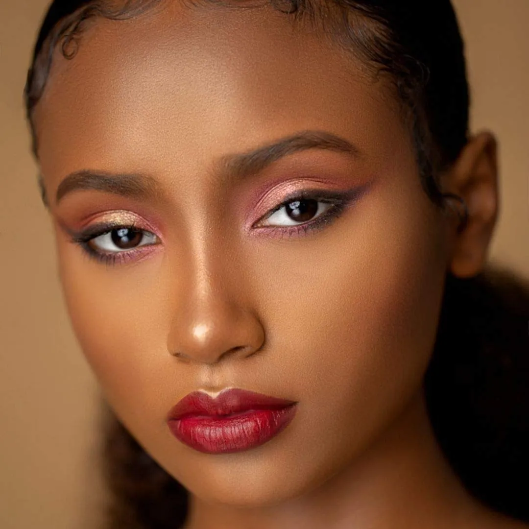 Matte, Long Lasting, Hydrating Vegan Lipstick with Vitamin E and Watermelon Seed Oil (Fierce - Dark Wine Color)