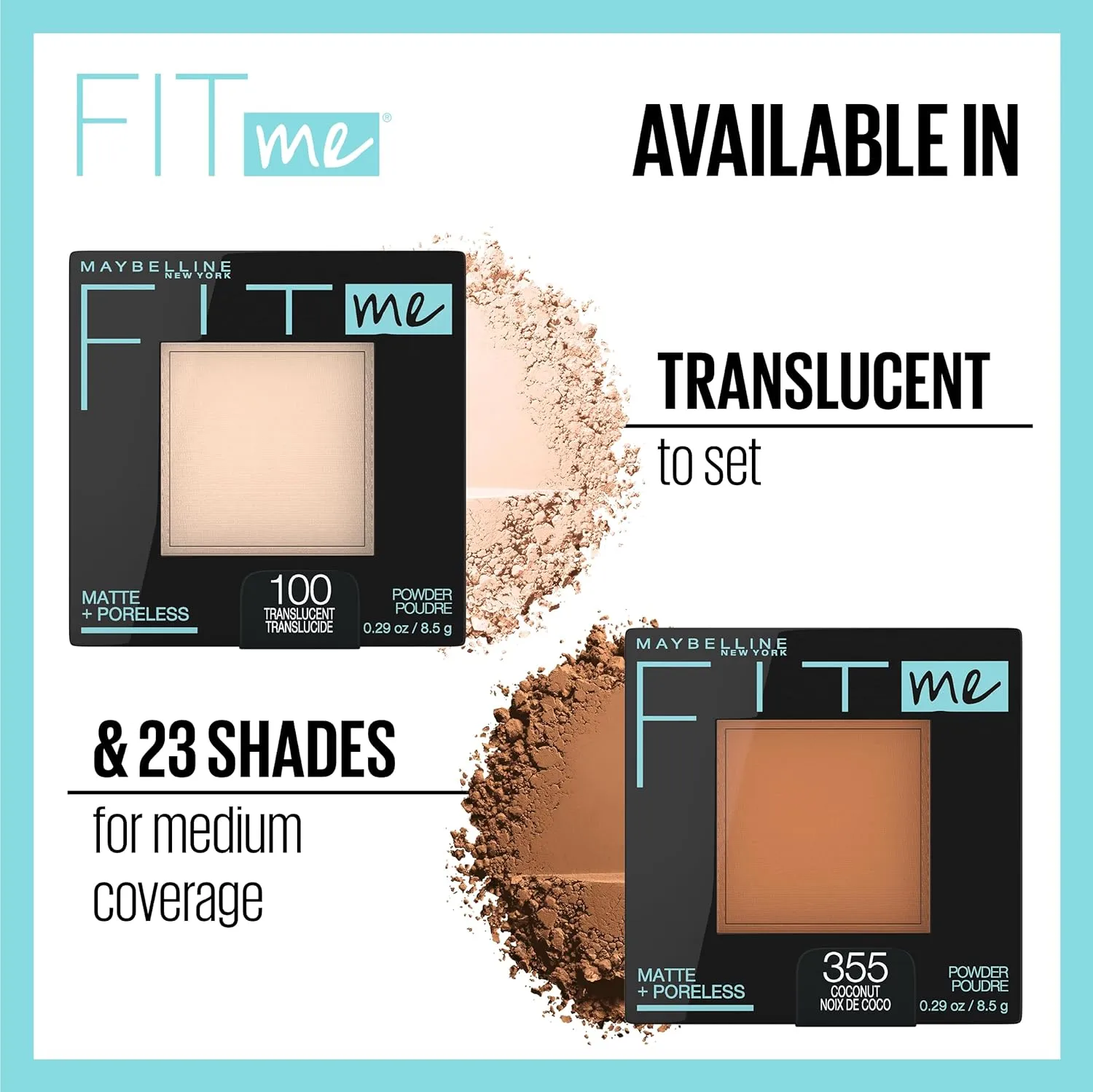 Maybelline Instant Age Rewind Eraser Dark Circles Treatment Multi-Use Concealer, 120, 1 Count (Packaging May Vary) & Fit Me Matte   Poreless Pressed Face Powder Makeup & Setting Powder, Creamy Beige