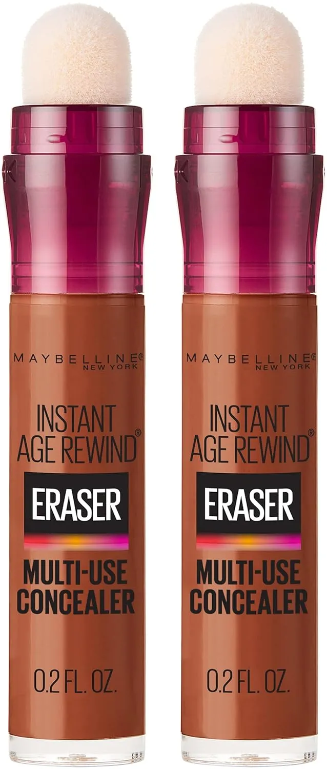 Maybelline Instant Age Rewind Eraser Dark Circles Treatment Multi-Use Concealer, Mahogany, 0.2 Fl Oz (Pack of 2) (Packaging May Vary)