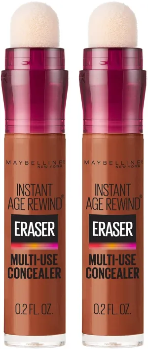 Maybelline Instant Age Rewind Eraser Dark Circles Treatment Multi-Use Concealer, Mahogany, 0.2 Fl Oz (Pack of 2) (Packaging May Vary)
