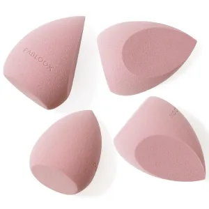 Microfiber Makeup Sponge Set Makeup Blender Latex Free, Beveled Shape Beauty Sponge Flawless for Powder, Cream and Liquid, 4 Pcs Pink Make up Sponges for Foundation