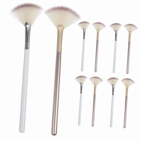 Mikinona Facial Fan Esthetician Brush Set 10pcs Fan-shaped Makeup Brushes Highlighter Brush Facial Tools for Estheticians Face Mask Applicator Blush Powder Brush