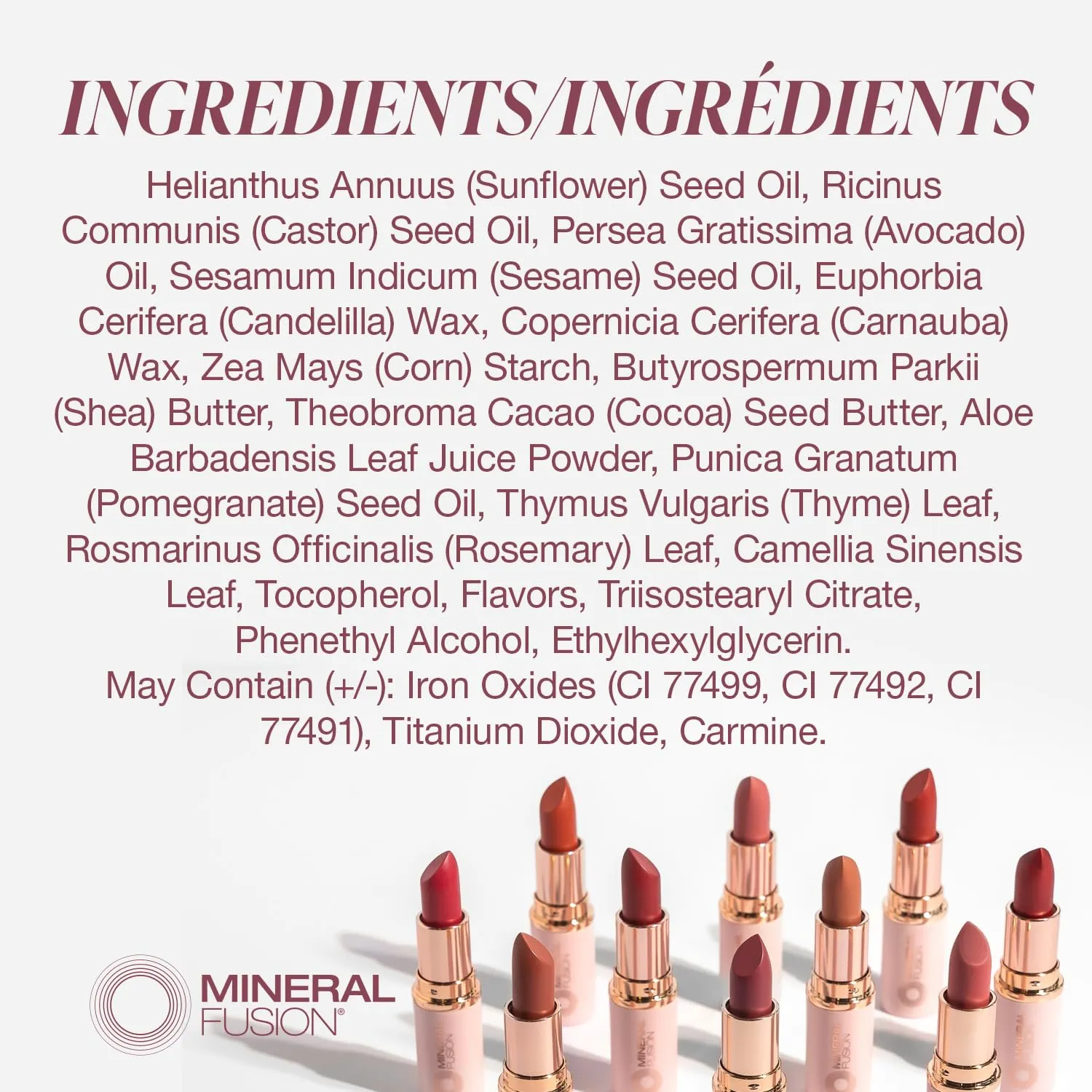 Mineral Fusion Long-Lasting Lipstick, Vivid & Smudge-Free Lip Color with Avocado Oil, Cocoa Seed Butter, Free of FD&C Dyes, Paraben and Gluten, Berry Smash