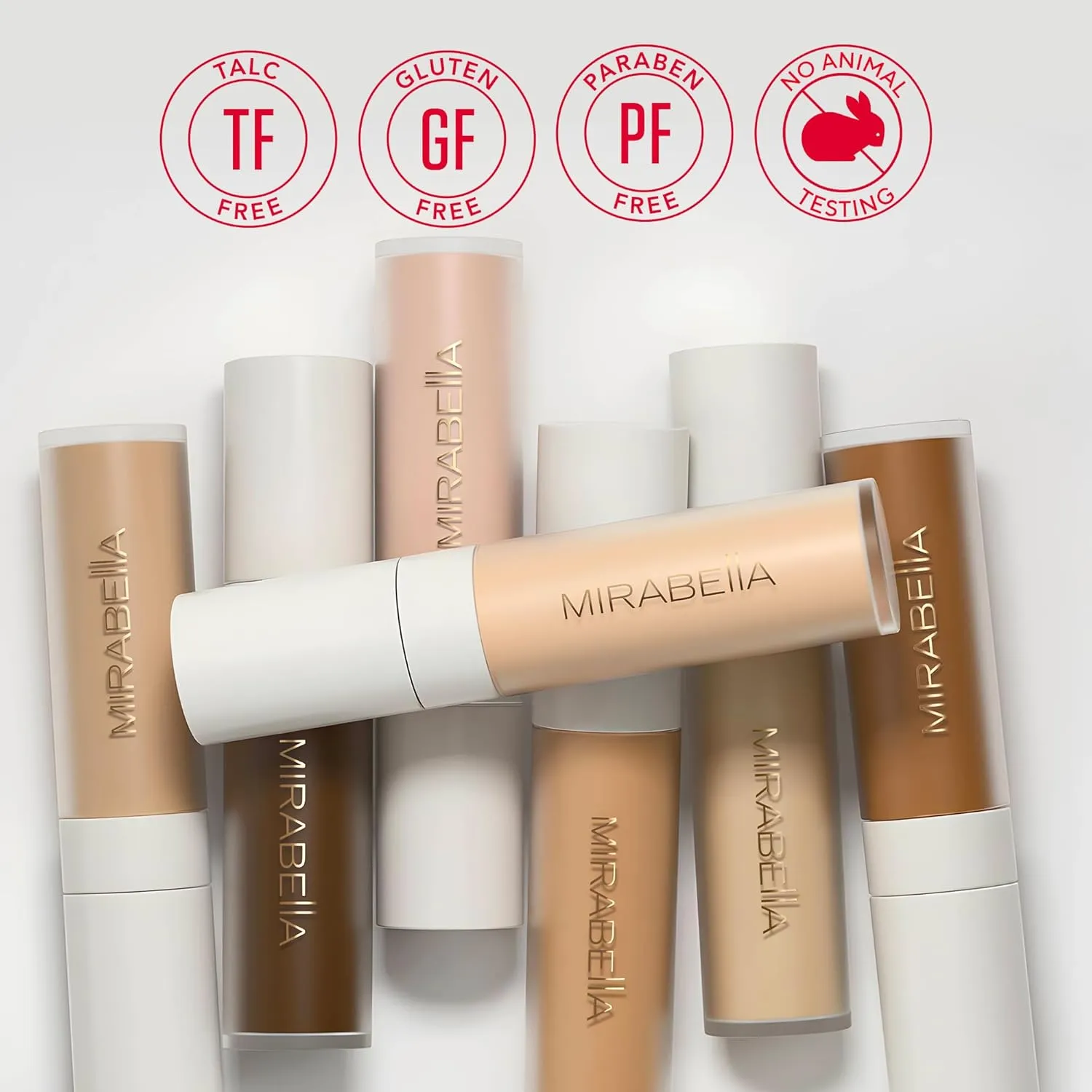 Mirabella Invincible For All Perfecting Under Eye Concealer Full Coverage - Hydrating Makeup Concealer for Dark Circles, Fine Lines & Wrinkles w/Hyaluronic Acid - Medium M140