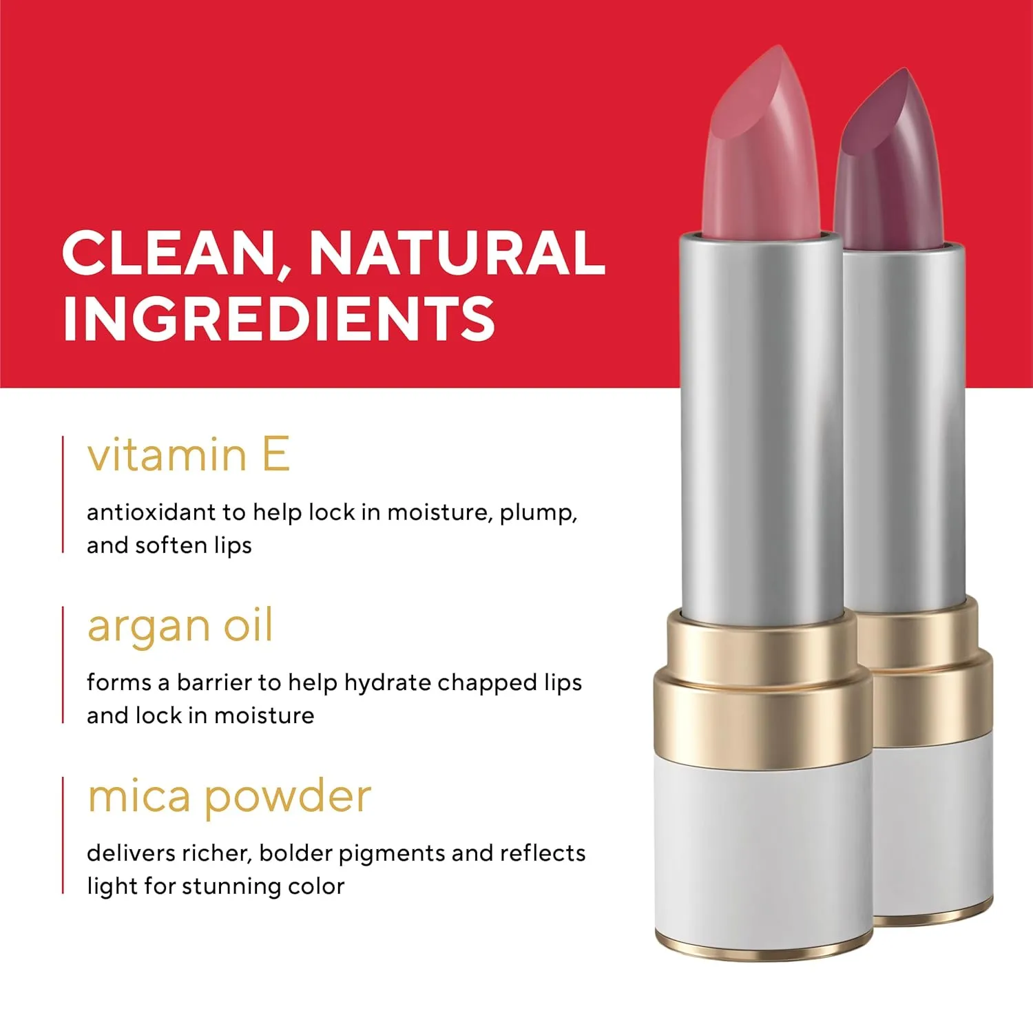 Mirabella Sealed with a Kiss Lipstick for Women - Smudge Proof Lip Stick, Long Lasting Satin Lipstick with No Bleed Hydrating Formula - Lanolin & Vitamin E Infused (Barely Beige)